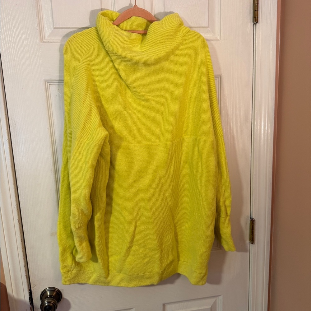 Free People Yellow Cowl Neck Sweater